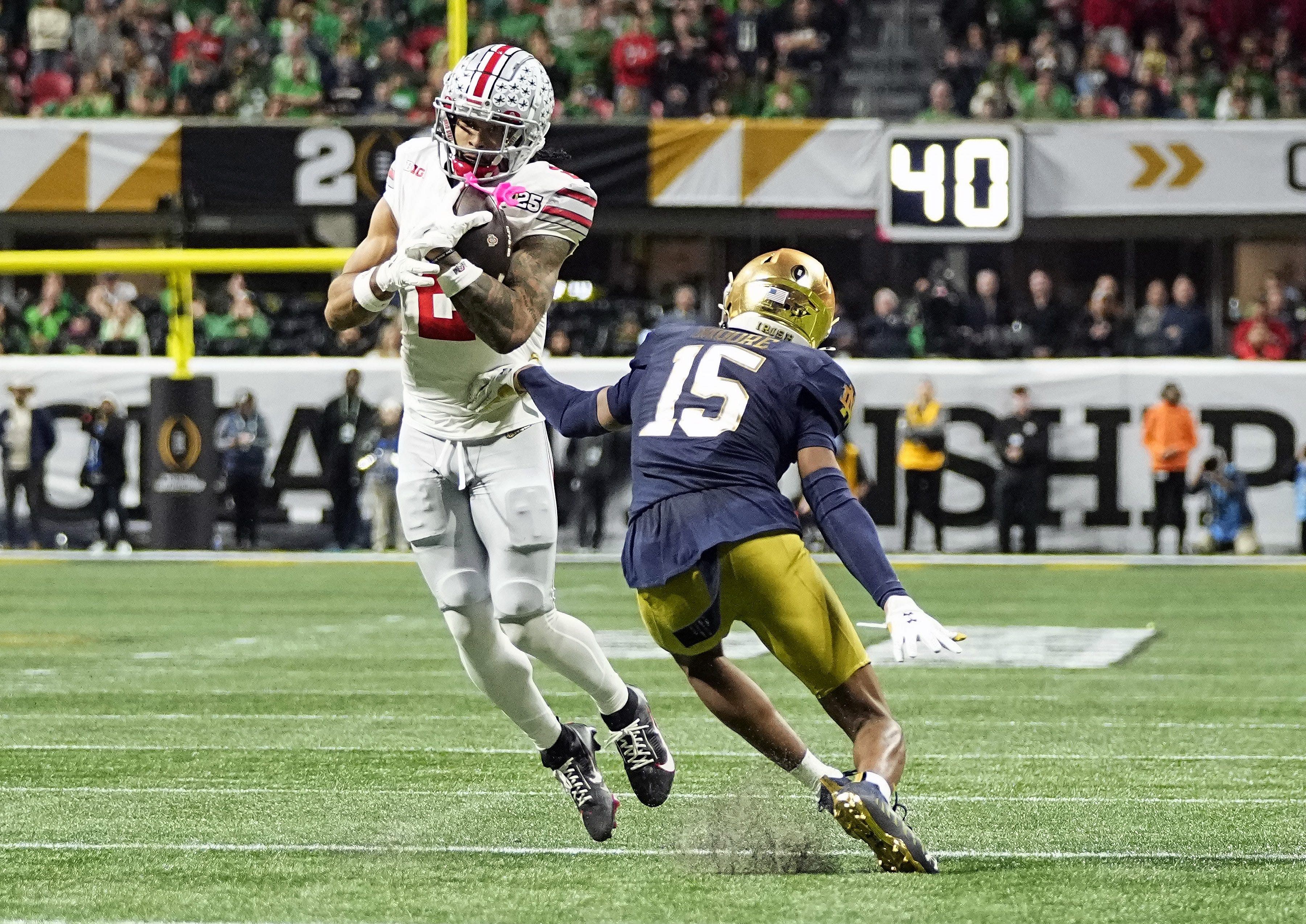 Notre Dame and Ohio State are two more teams that might benefit substantially from the new College Football Playoff seeding model. (Photo Credit: IMAGN)